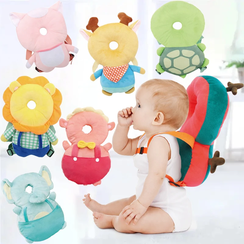 Baby Walking Head Protection Pad and Collision Prevention Backpack Pillow For Kids Soft Crystal velvet Cartoon Security Pillows