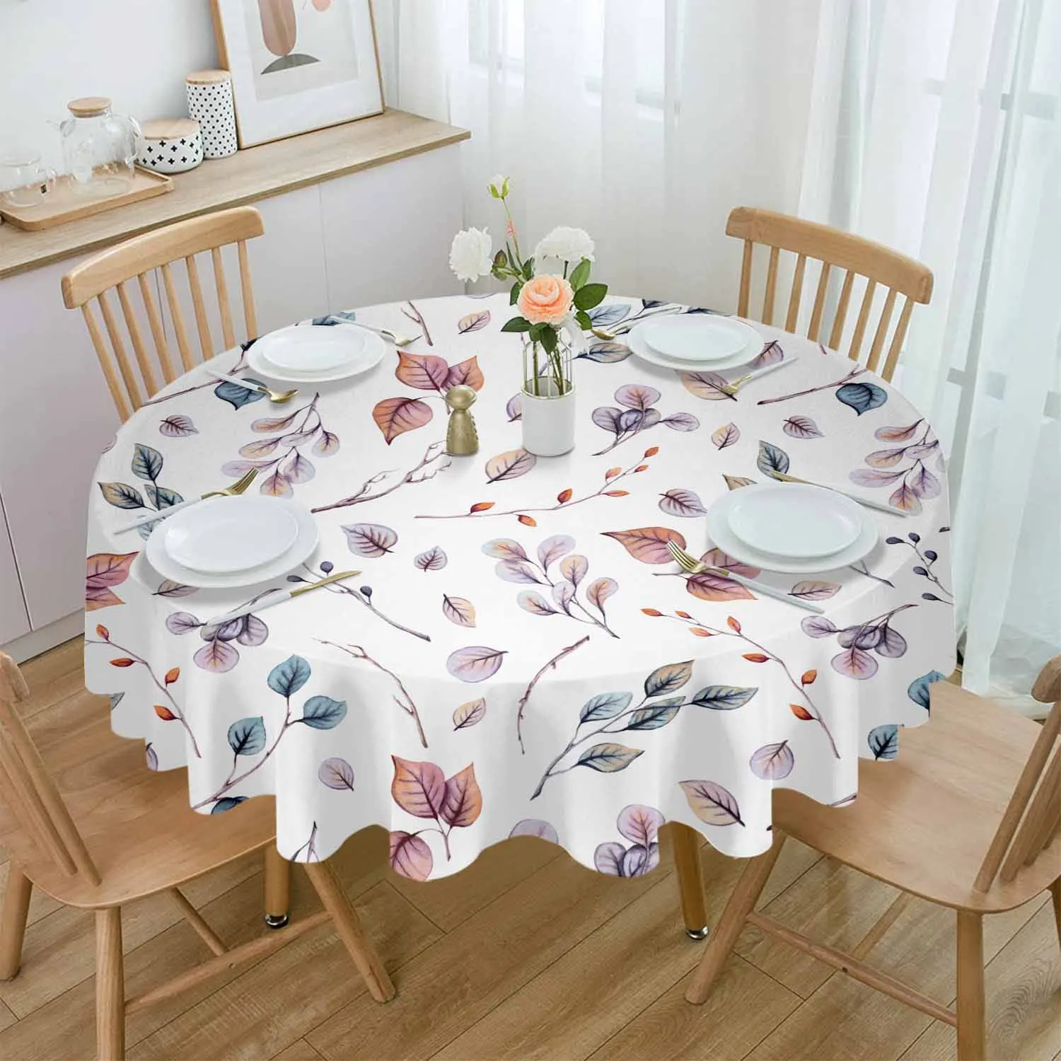 Autumn Leaves Plant Waterproof Tablecloth Wedding Holiday Table Cloth Dining Table Cover Tea Table Cloth