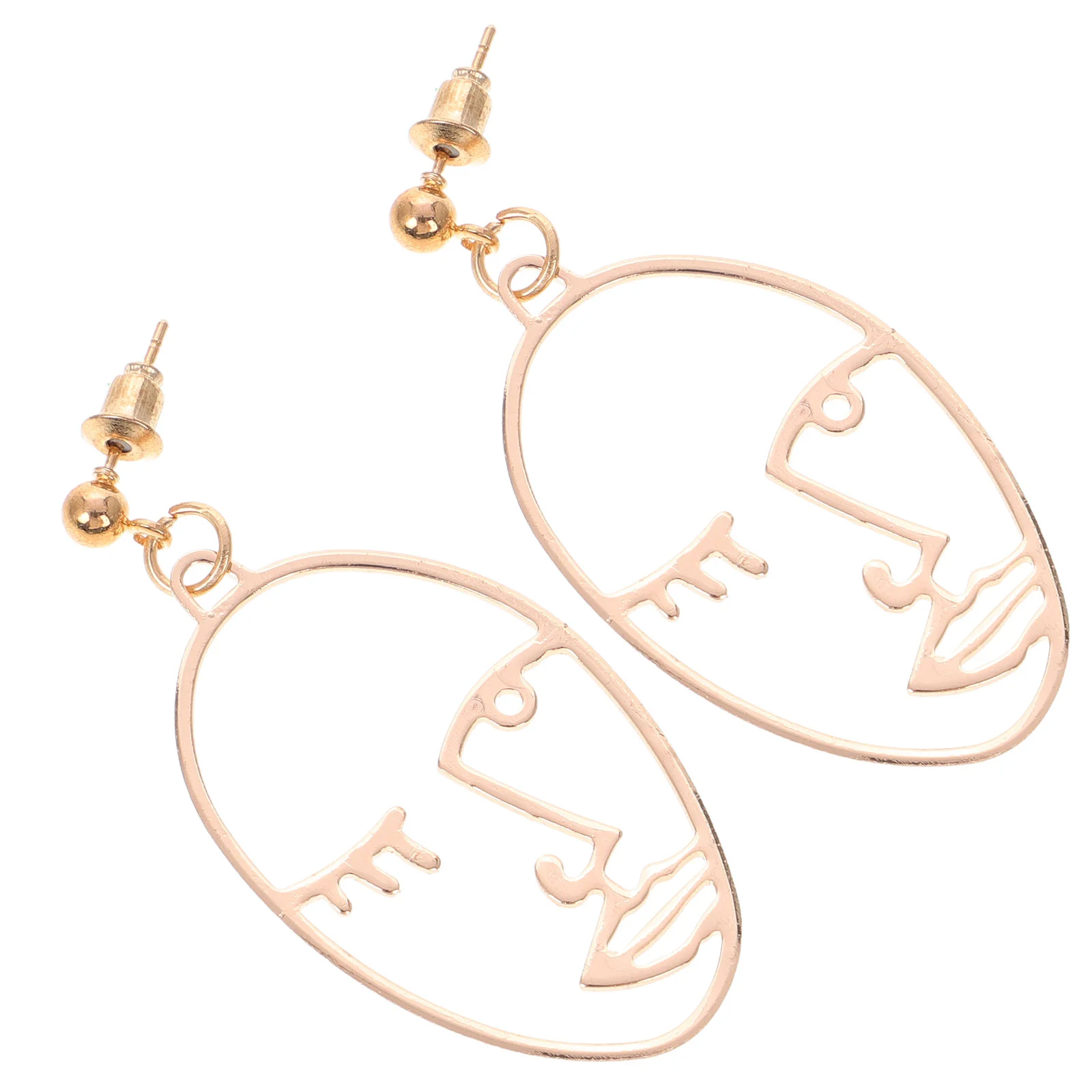 

Face Dangle Earrings Drop Hoops Studs Cuffs Ear Wrap Pin Dangling Hollow Out Charms Jewelry (Golden)