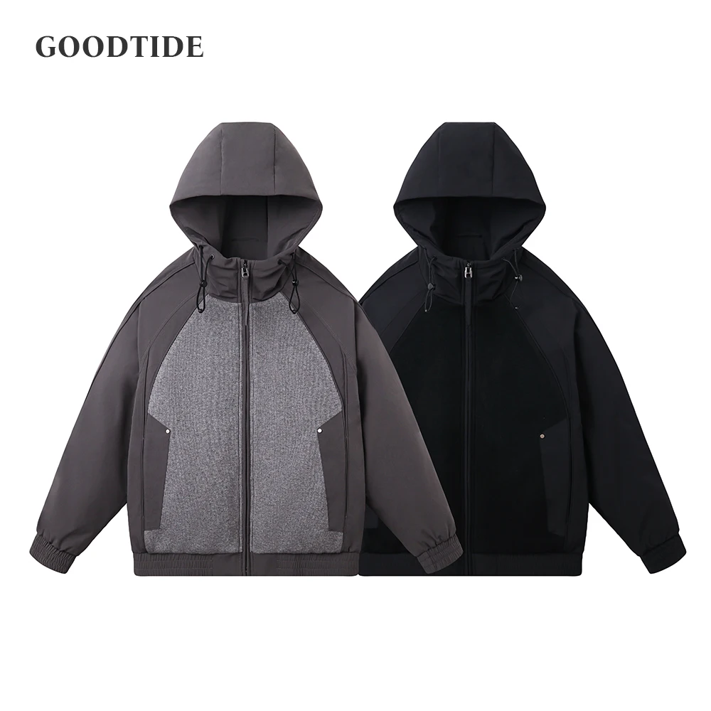 

Men's 90% White Duck Down Hooded Paneled Puffer Jacket 2025 Winter New Cold-Resistant Windproof Loose Outerwear