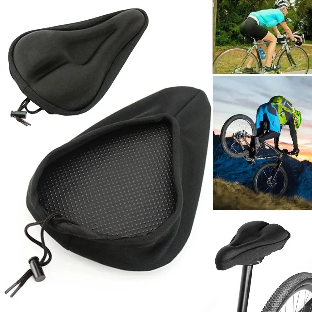 3D Thickened Sponge Gel Bike Seat Cover Soft Wide Padded Cushion Breathable Comfort Saddle Pad MTB Road Bicycle Long Time Riding