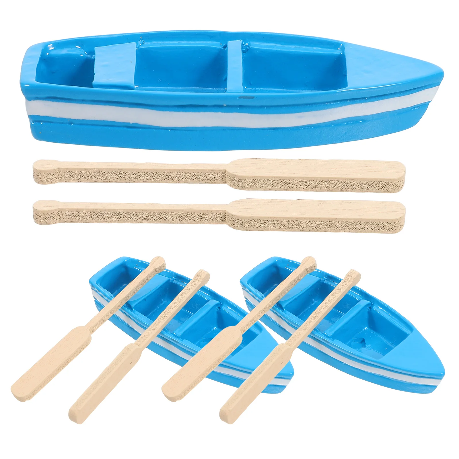 

3 set Landscape Ornament Resin Boat Oar Accessories Mini Boat Model Decor For Bonsai Dollhouse Garden Gift