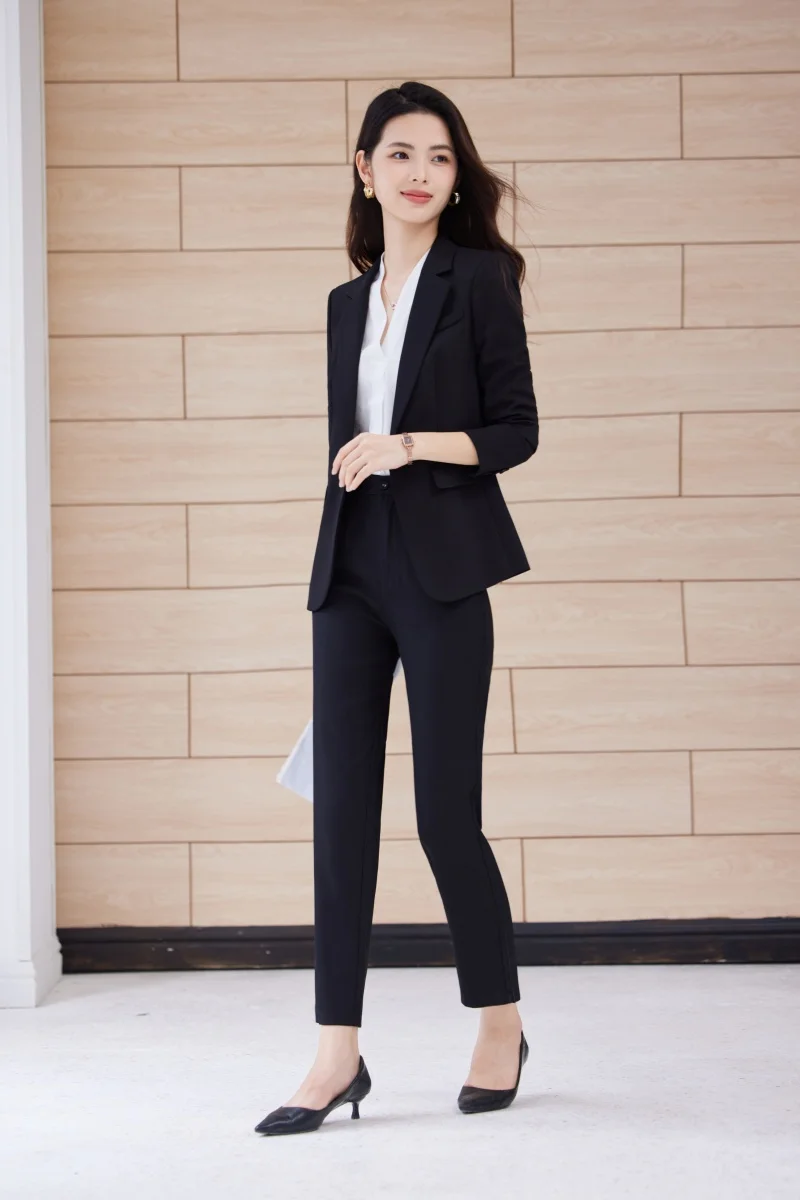 

Alyssa Модная профессиональная женская одежда, качественные брюки-двойки + блейзер. Изысканный, элегантный, удобный.