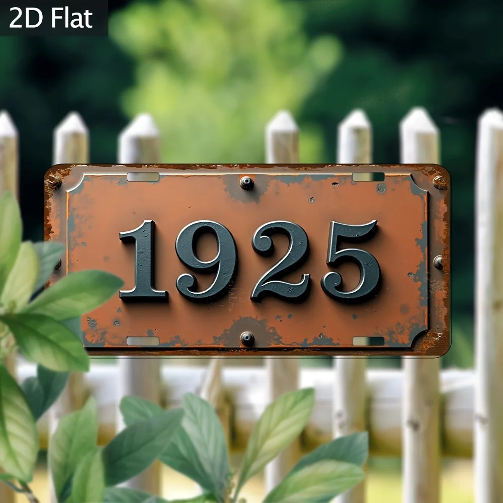 2D Flat, 1pc, 2D Flat, Industrial Style  Room Decoration Plate, (12*6 Inches/30*15cm), Old Craft Plate, Suitable for Shop Home O