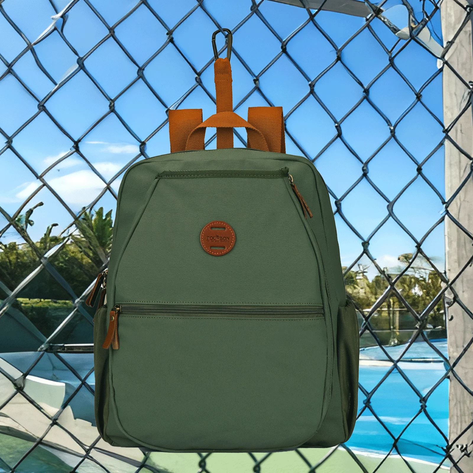 Tourbon Canvas Bike Rear Rack Bag Bicycle Single Pannier Green Multi-Functional Use Backpack  Easy Install & Stylish Design