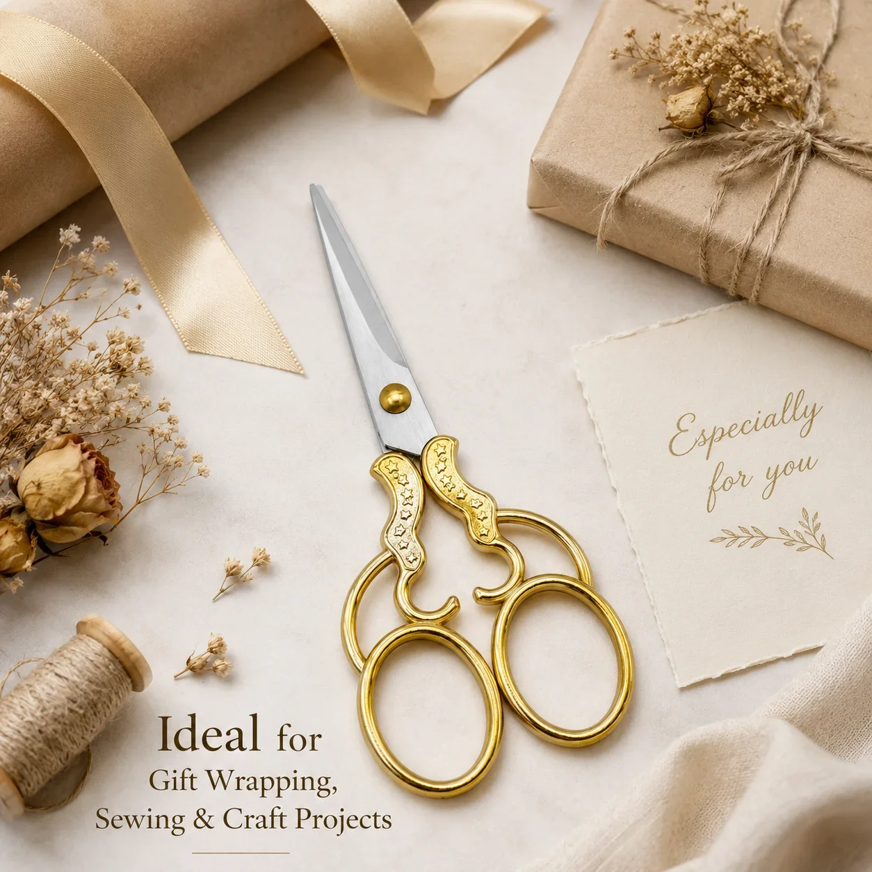 Vintage Gourd Embroidery Scissors, Antique Handmade Sewing Thread Snips, Retro Double Happiness Craft Shears