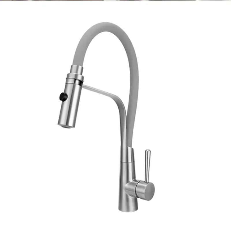 Current kitchen pull-out faucet, stainless steel, brushed faucet