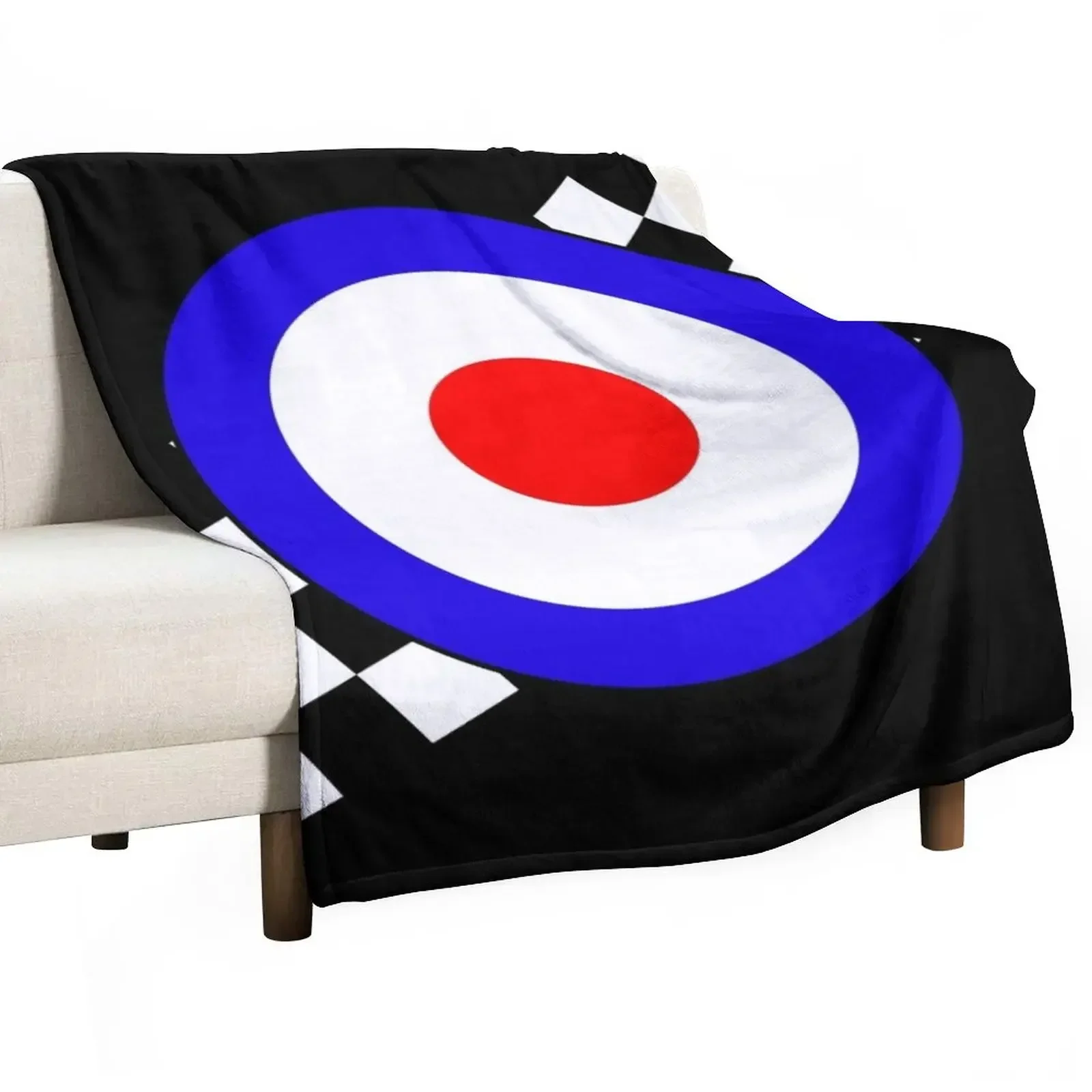 

Mod or Ska Two Tone Checks and Target Throw Blanket Warm valentine gift ideas Quilt funny gift Blankets