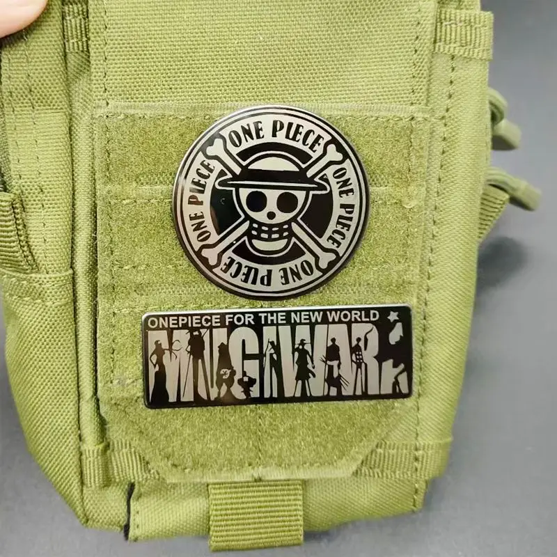 New One Piece Animation Peripheral Nika Luffy Metal Badge Velcro Cute Cartoon Skull Morale Badge Velcro Holiday Gift Wholesale view 5