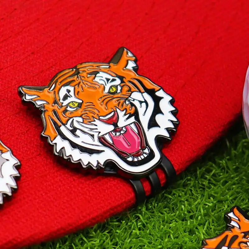 Golf Ball Marker Hat Clip Unique Tiger Design Ball Holder Clip Sleek Hat Clip Magnetic Golf Ball Holders For Outdoor Golf Sports