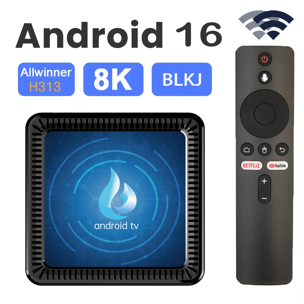 

Q17 Android 16 Smart TV Box 8K HDR10+ Allwinner H313 128G Dual Wifi BT5.0 Set Top Box Media Player with Google Voice Assistant