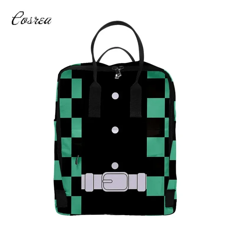 Qq78Request7Demon Mochila Kimetsu Kamado Cosplay Zenitsu Tanjirou Nezuko mochilas escolares Oxford Mochila femenina