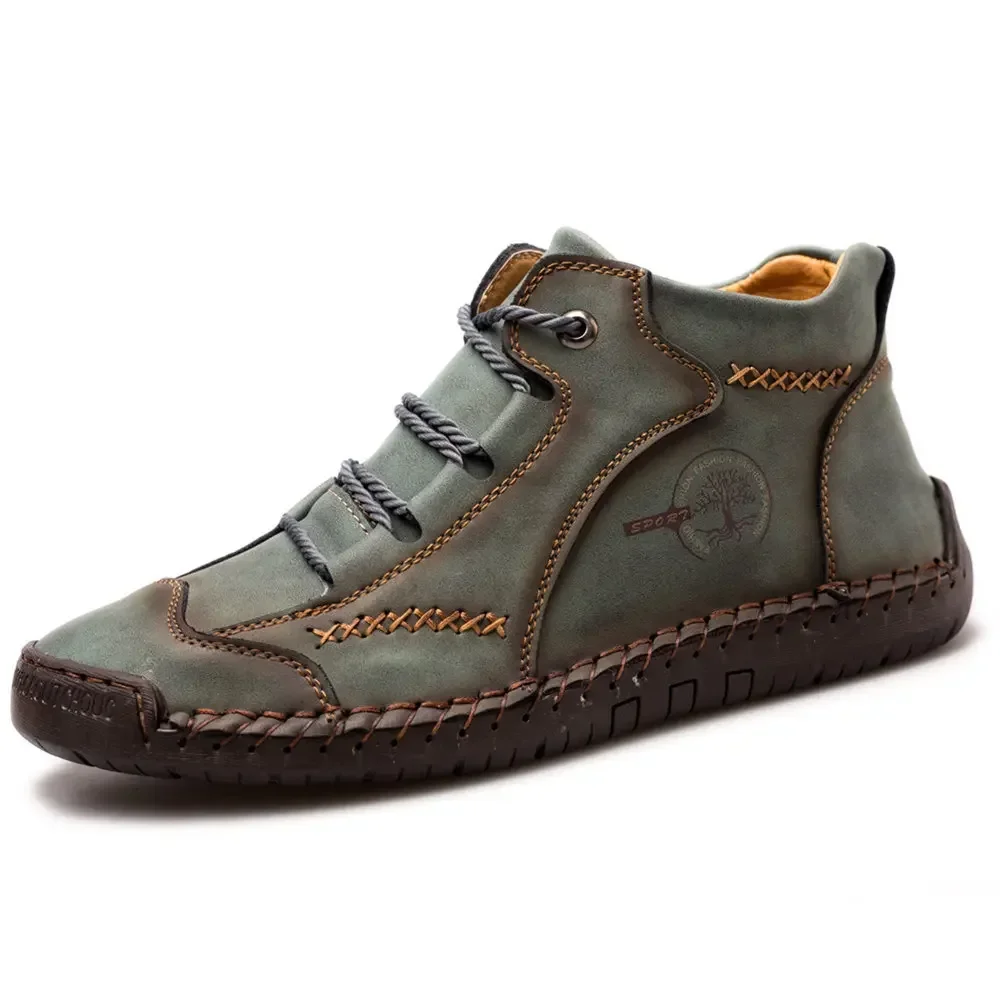 Mocassins de couro artesanais para homens, sapatos casuais com pele, sapato confortável, sapatilha masculina, mocassins de inverno, venda quente