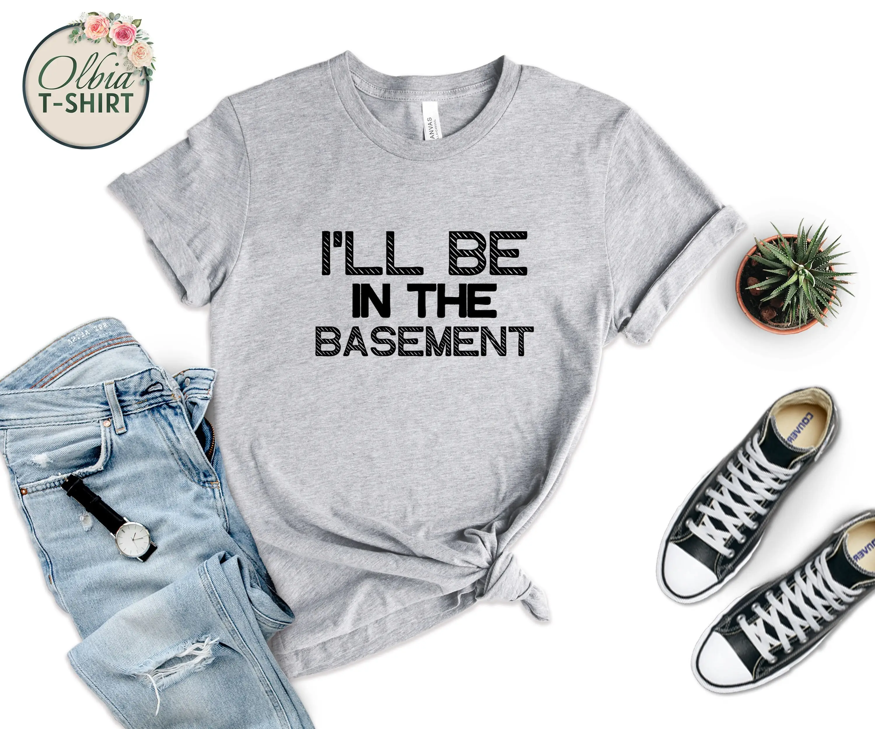 Funny T Shirt Men I'Ll Be In The Basement Fathers Day From Daughter To Dad Men'S Husband Father'S