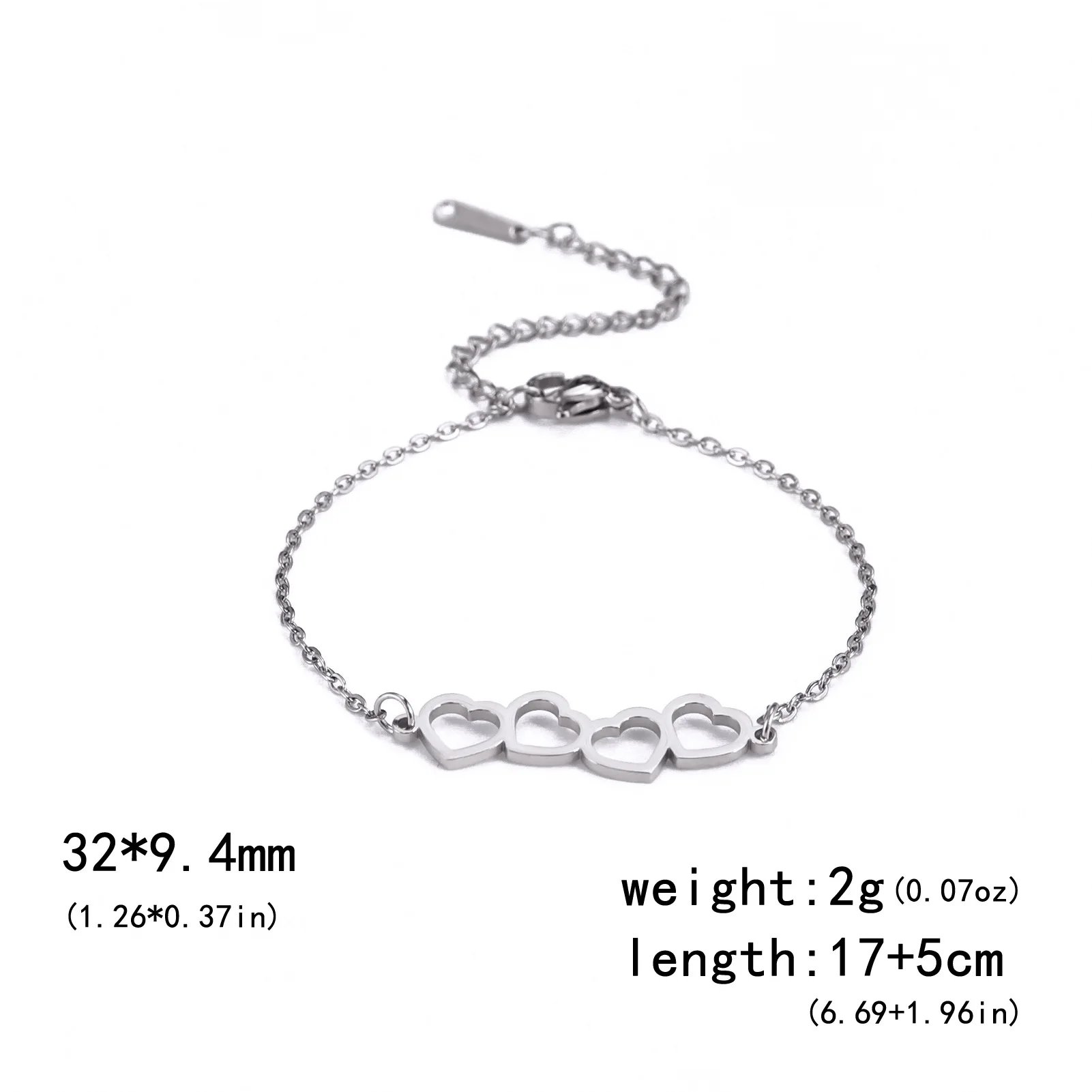 Stainless Steel Bracelets Classic Sweet Hollow Heart Fashion Chain Charm Bracelet For Women Jewelry Party Friends Best Gifts