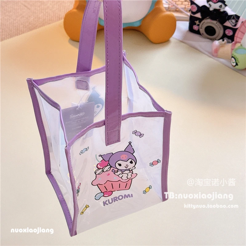 New Miniso Sanrioed Anime Cartoon My Melody Kuromi Storage Toiletry Bag Ins Portable Outing Sundries Cosmetic Bag Holiday Gifts