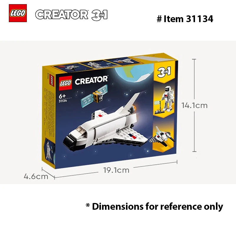 LEGO 31134 Creator 3 in 1 Space Shuttle Building Toy for Kids, Creative Gift Idea for Boys and Girls Ages 6 and Up