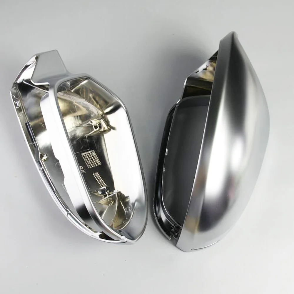 Car Mirror Cover For Audi A6 C7 S6 RS6 2012+  Matte Chrome Silver Rearview Mirror Cover Protection Cap Car Styling