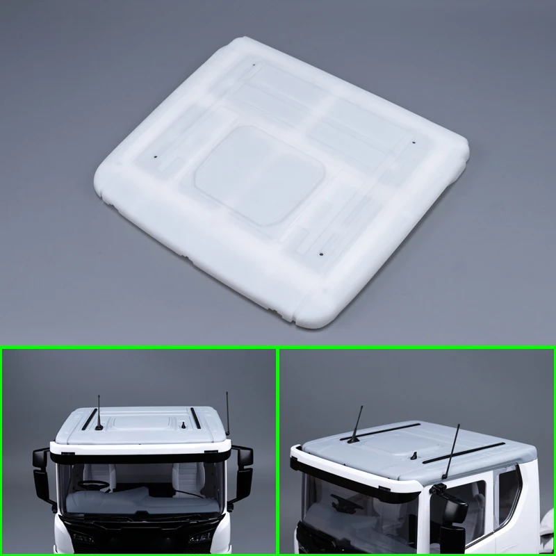 1 Set Simulation Plastic White Roof Low Top Suit for 1/14 Tamiya RC Truck Car Scania 770S  56368 56371 Diy Parts Toys