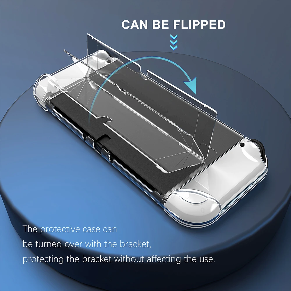 닌텐도 스위치 OLED 용 투명 하드 쉘 보호 케이스 커버 스위치 OLED 콘솔 액세서리 용 클리어 크리스탈 쉘