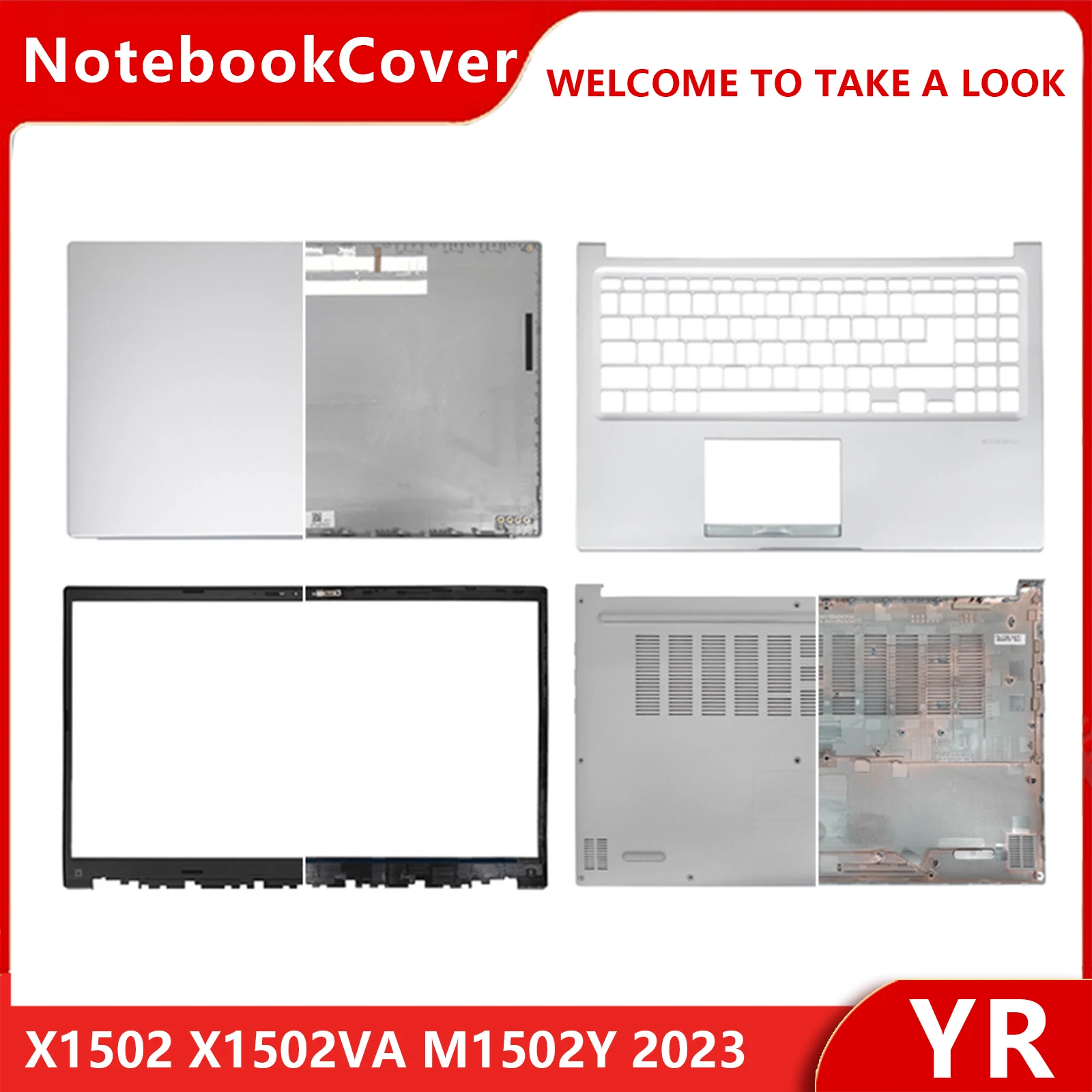 New Shell Replacement For Vivobook 15 X1502 X1502VA M1502Y 2023 LCD Back Cover Front Bezel Palmrest Upper Lower Cover