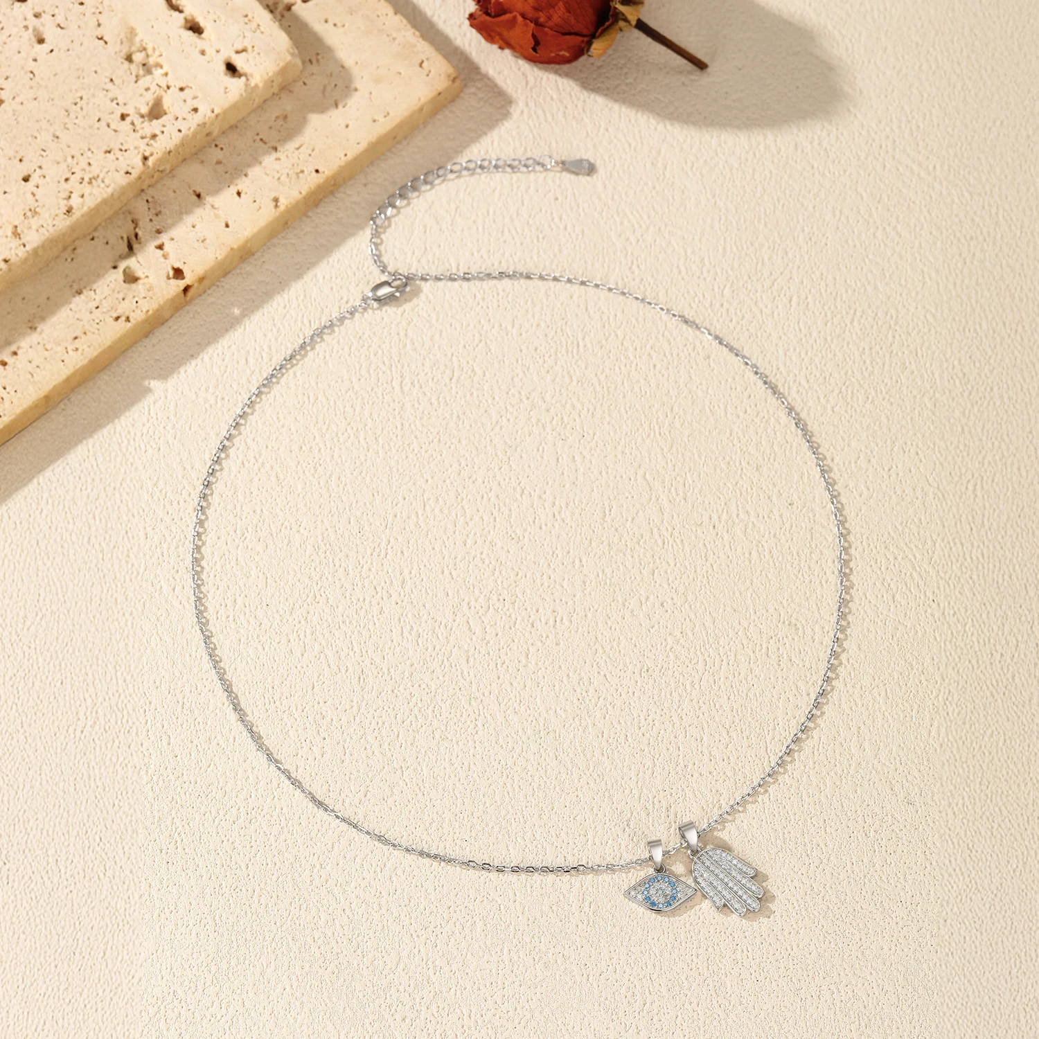 موديان 925 فضة تألق الأزرق تشيكوسلوفاكيا عيون النخيل قلادة قلادة للنساء حفلة رائعة غرامة مجوهرات اكسسوارات