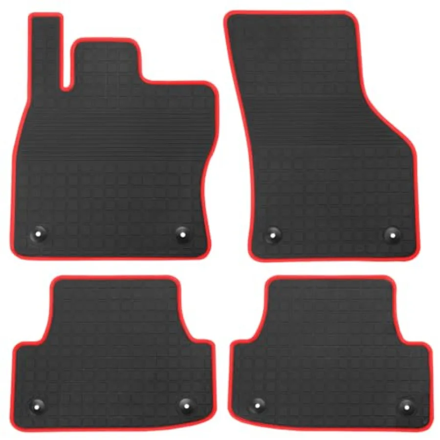 

Car Mat Rubber Custom Fit for/ S3 2015-2020/ Sportback E-TRON 2016-2019/ RS3 2017-2020 Black Red Auto Liners All Weather Heavy