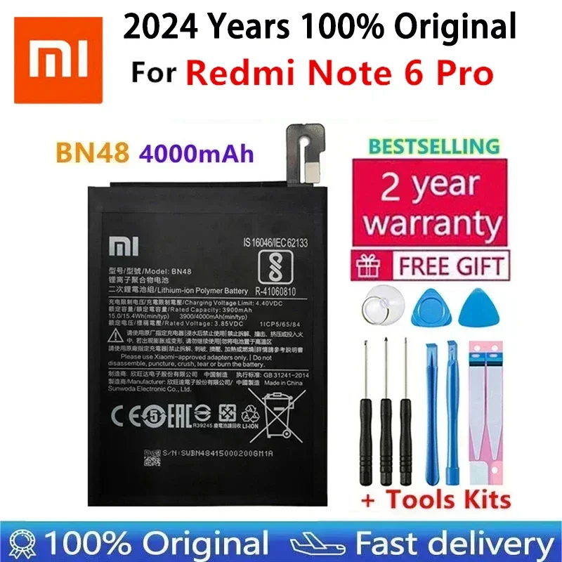 100% Original Battery Xiaomi Redmi Hongmi MI Note 2 3 4 4X 5A 5X 6 7 8 8T 9 9S 9T 10 10X 4G CCP Pro Lite Phone batteries Bateria