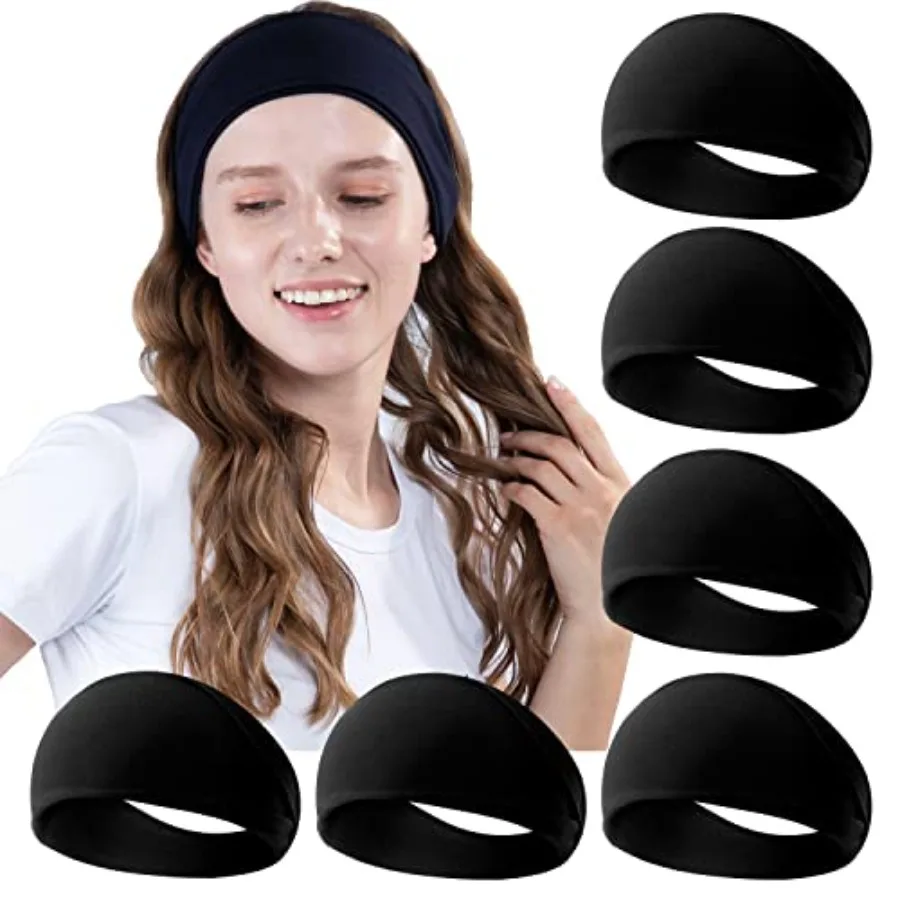 

Workout Wide Headbands for Women Non Slip, Super Soft Yoga Running Exercise Head Bands, Elastic Sweat Band Hair Bands for Women