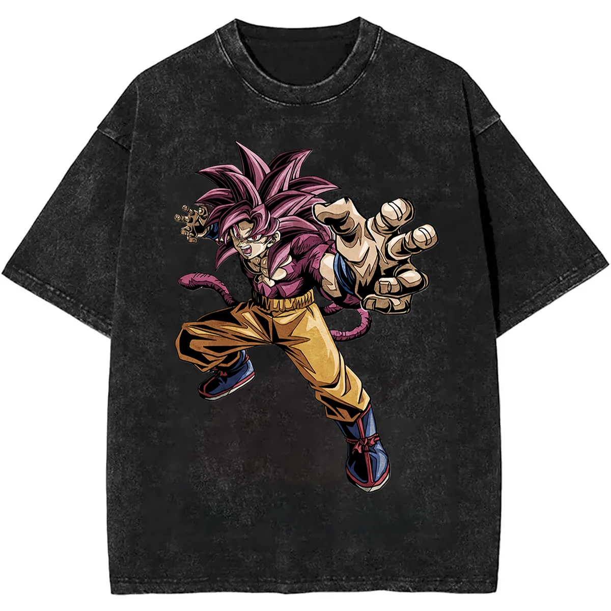 

Летняя винтажная футболка Dragon Ball 2026 с эффектом потертости, унисекс, из хлопка, оверсайз, с аниме-принтом, повседневная, для мужчин и женщин