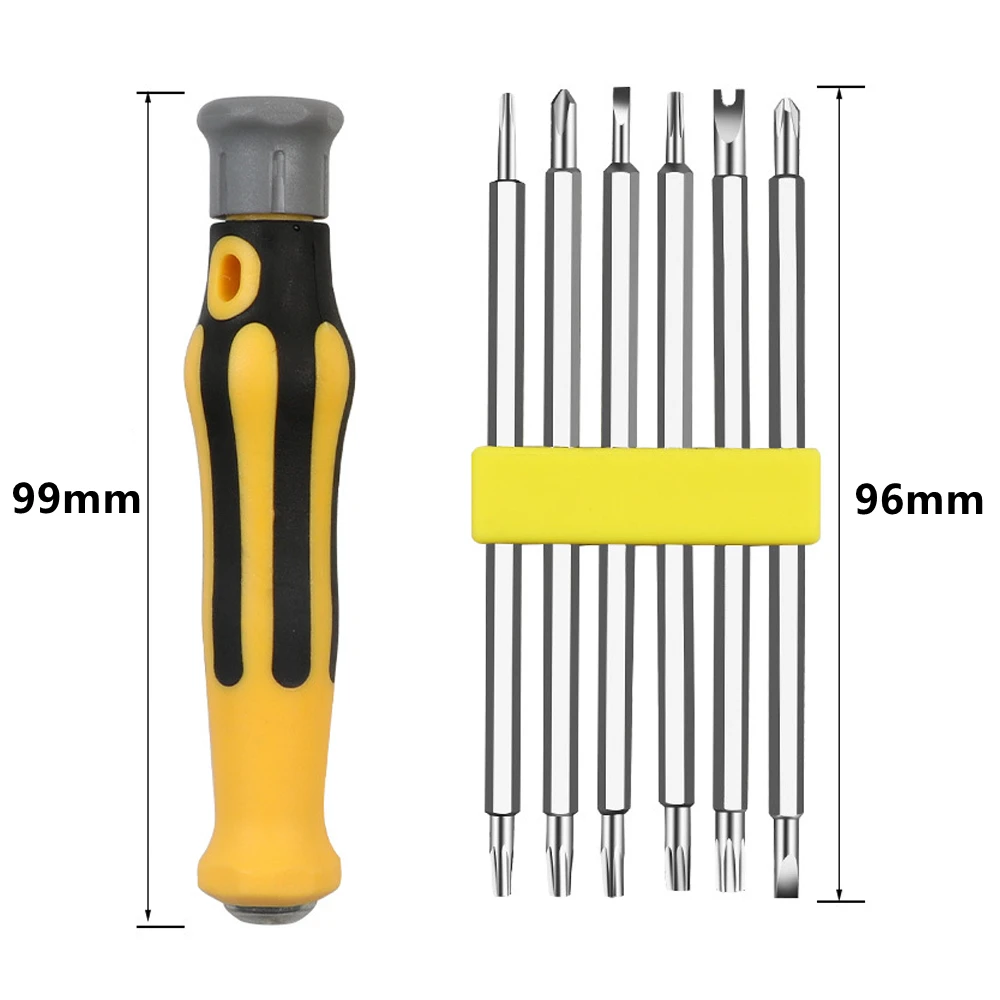 7PCS Screwdriver Set 6-in-one Y U Type Plum Blossom Triangle Shaped Bit Multi-function Household Disassemble Tools