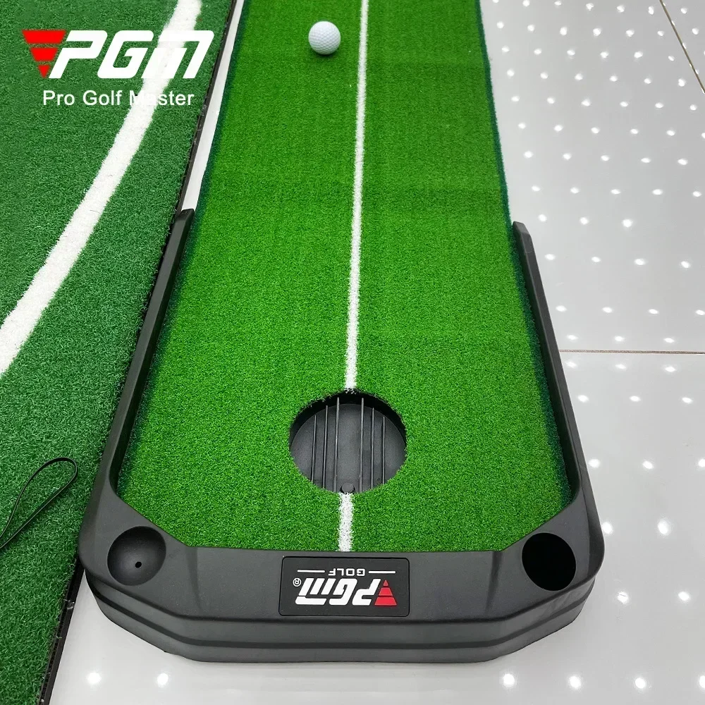 tapis-de-putting-de-golf-pgm-avec-retour-de-balle-electrique-portable-pour-l'entrainement-au-golf-en-exterieur-et-en-interieur-surface-de-roulement-reelle-et-base-antiderapante-tl026