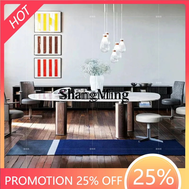 FG good-looking  light luxury high-end marble round table home modern high-end luxury dining table with turntable