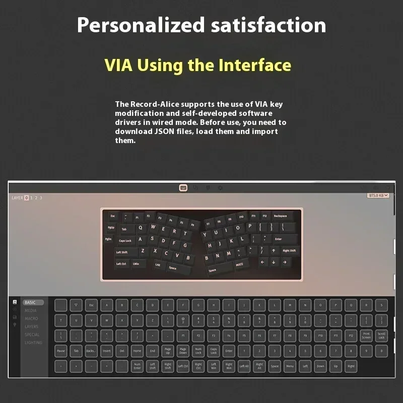 Weikav Record Alice Mechanical Keyboards Kits RGB Aluminum Alloy Tri-Mode Customized Gaming Keyboard Kit PC E-sports Accessories