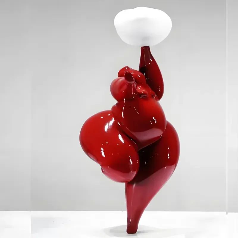 Modern Abstract Animal Cartoon Fairy Sculpture Decorative Item for Hotel Lobby Display Handcrafted Polyester Resin Custom