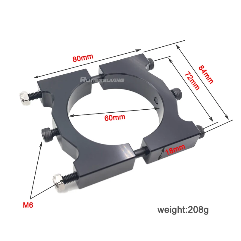 60mm Thickened Aluminum Alloy Tube Clamp for Heavy-Duty Agricultural Drones Fixed Seat Accessories