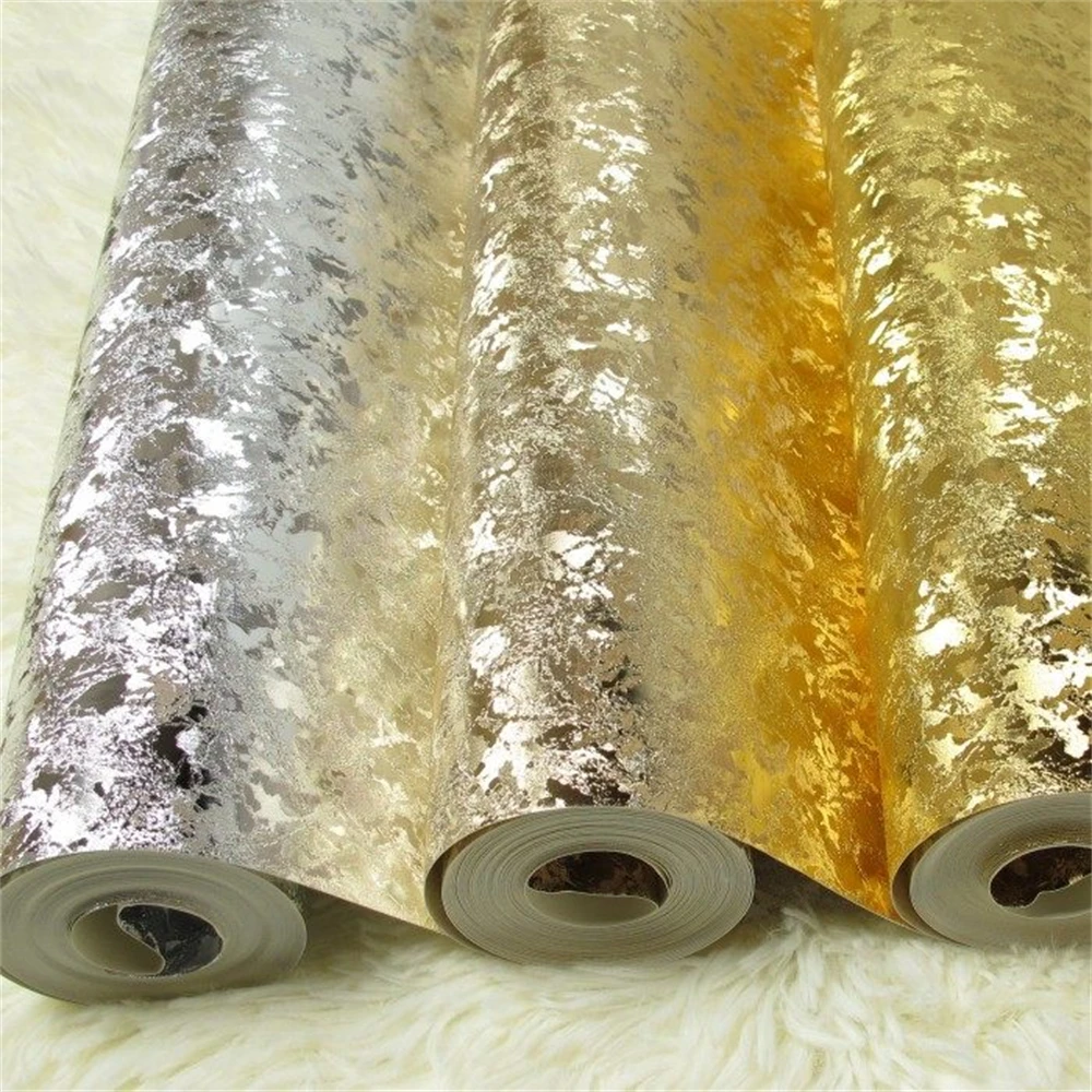 beibehang Ceilin wallpaper Hotel KTV papel de parede 3D Wallpaper for Living room glitter Gold foil wall paper roll papier peint