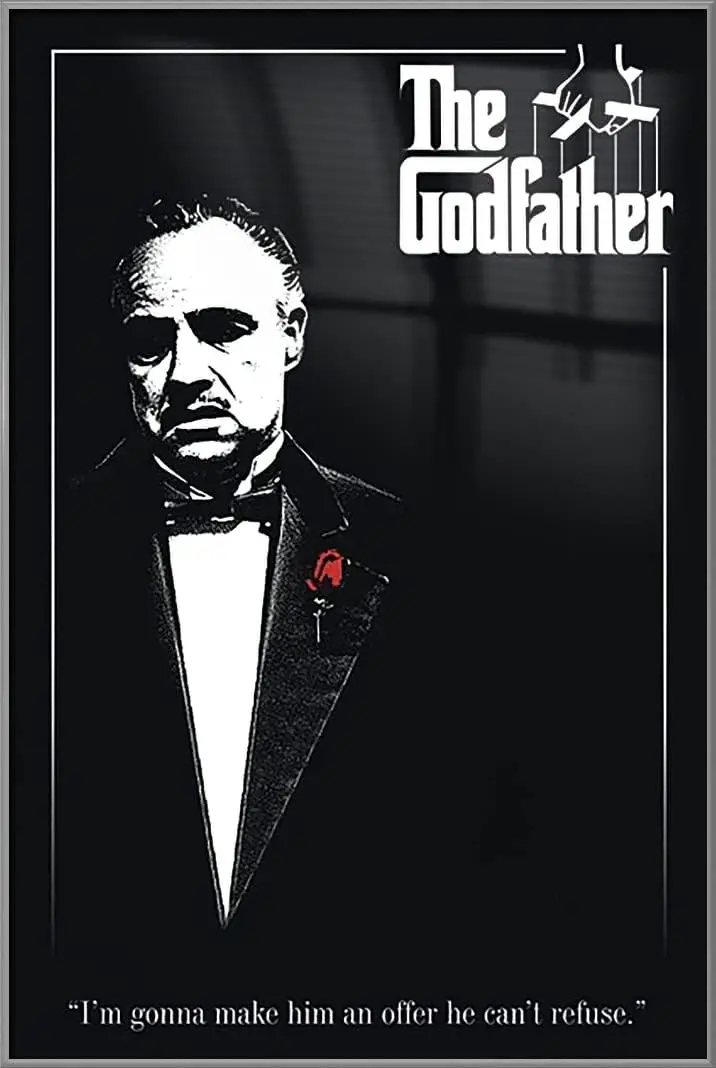 The Godfather - Framed Movie Poster (Regular Style/Red Rose - Im Gonna Make Him An Offer He Cant Refuse) (Size: 27