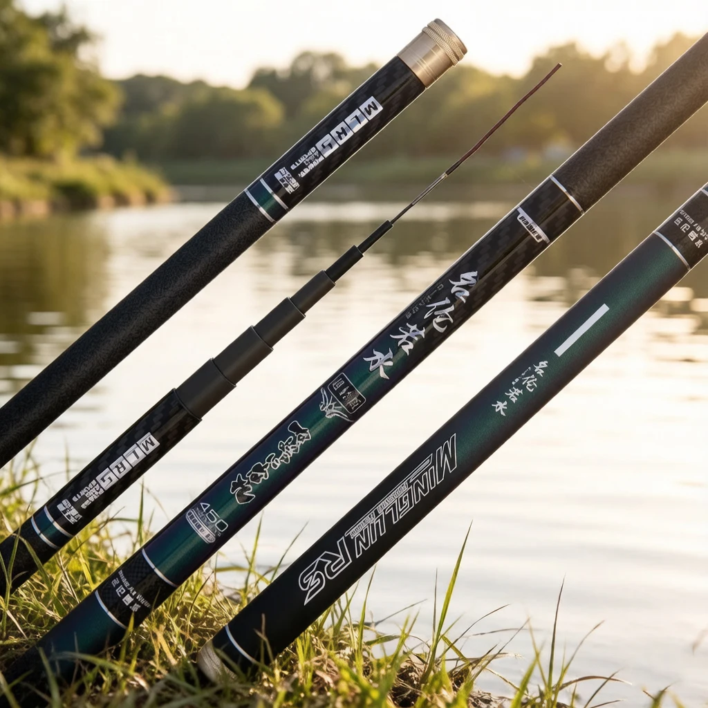 3.6m-7.2m Hand Pole Telescopic Carbon Fishing Rod Lightweight Strong Durable Fishing Gear for Freshwater And Saltwater