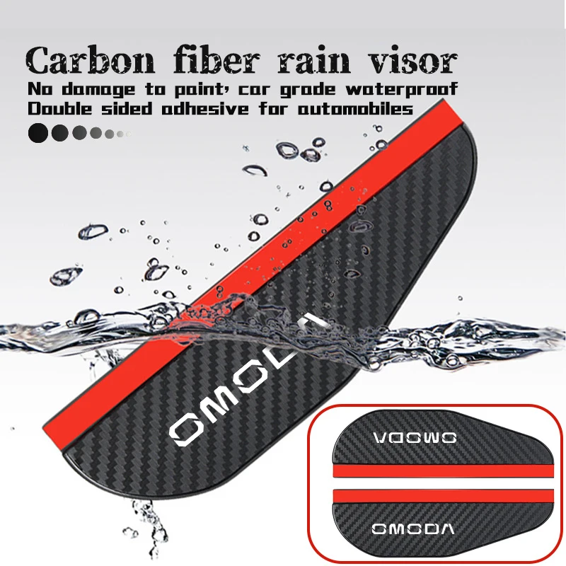2PCS Carbon Fiber Rearview Mirror Eyebrow Waterproof Rain Shield Cover Accessories For Chery Omoda 5 E5 9 C3 C5 C9 C3 EV PRO PHE