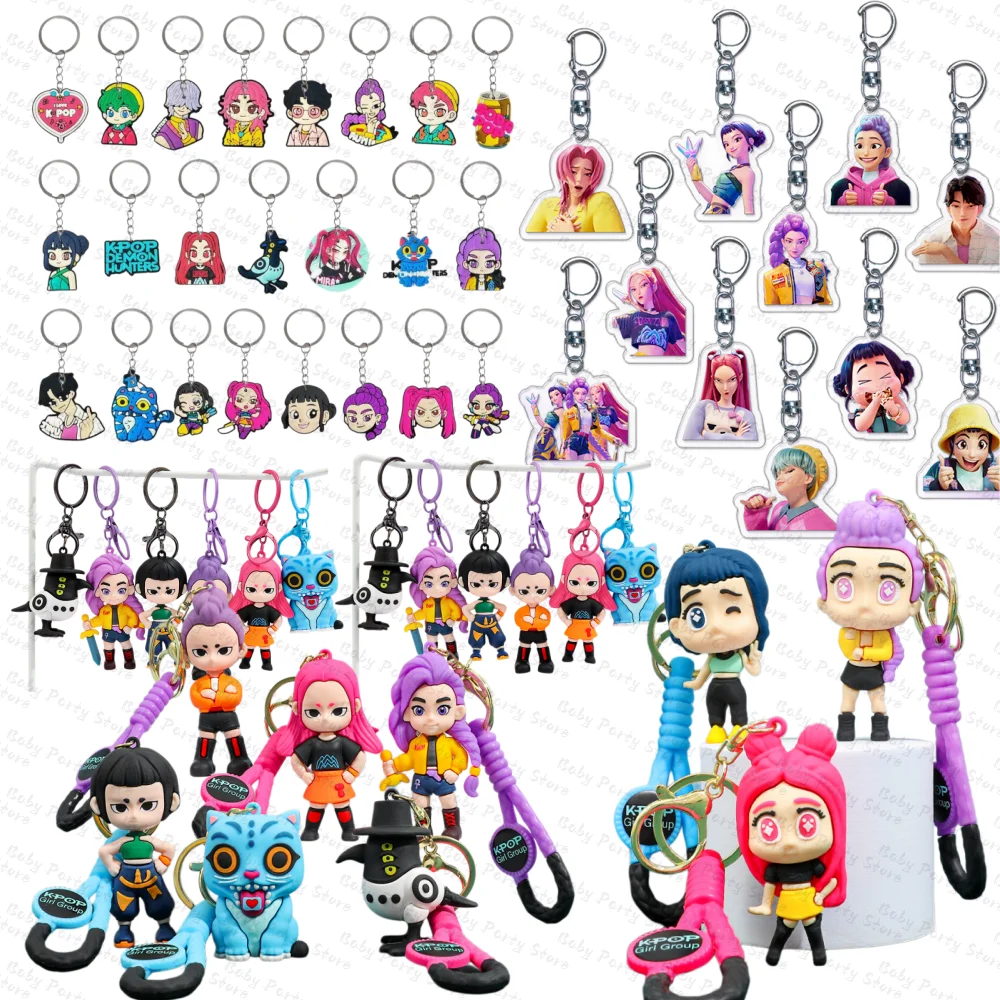 Porte-clés KPOP Demon Hunters, style Harajuku mignon, porte-clés avec figurine de personnage Tigre, ou cadeaux surprise pour enfants et fans