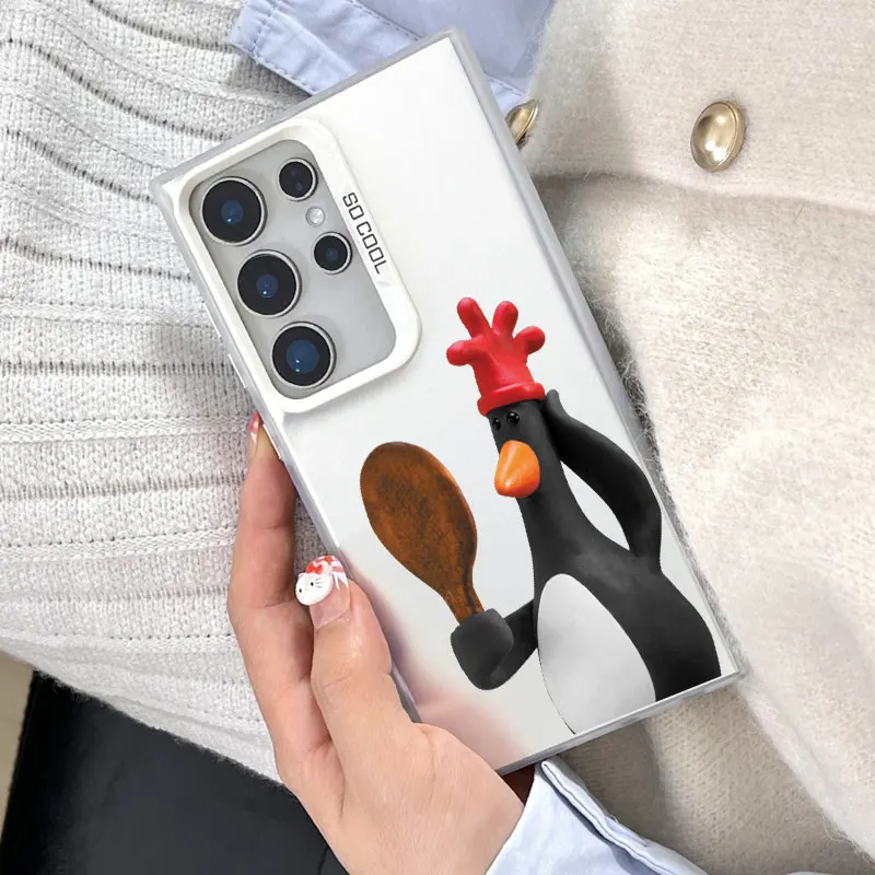 

For Samsung Galaxy S24 S23 Ultra Plus FE S25 S22 Ultra Plus S21 FE Laser Phone Case W-WallaceS cute G-Gromit Shockproof Covers