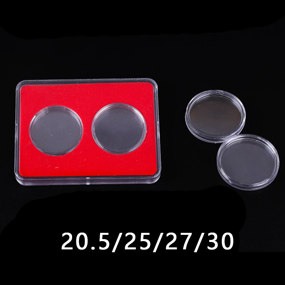 ที่เก็บแคปซูลสำหรับเก็บเหรียญแบบใสทรงกลมอุปกรณ์ในบ้านอุปกรณ์จัดระเบียบอุปกรณ์ในการรวบรวมอุปกรณ์ในบ้านแบบ2ช่อง