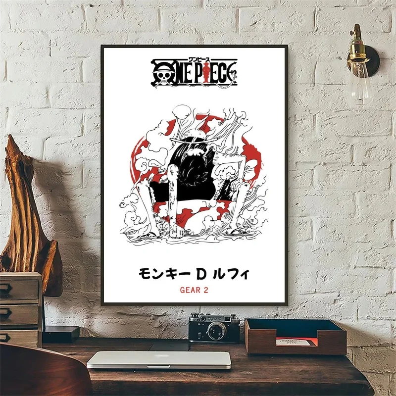 أنيمي قطعة واحدة لوفي الأجهزة الطرفية الملصقات الفن قماش رسم اللوحة للأطفال ديكور غرفة نوم الهدايا غير المؤطرة قماش طباعة HD ملصق