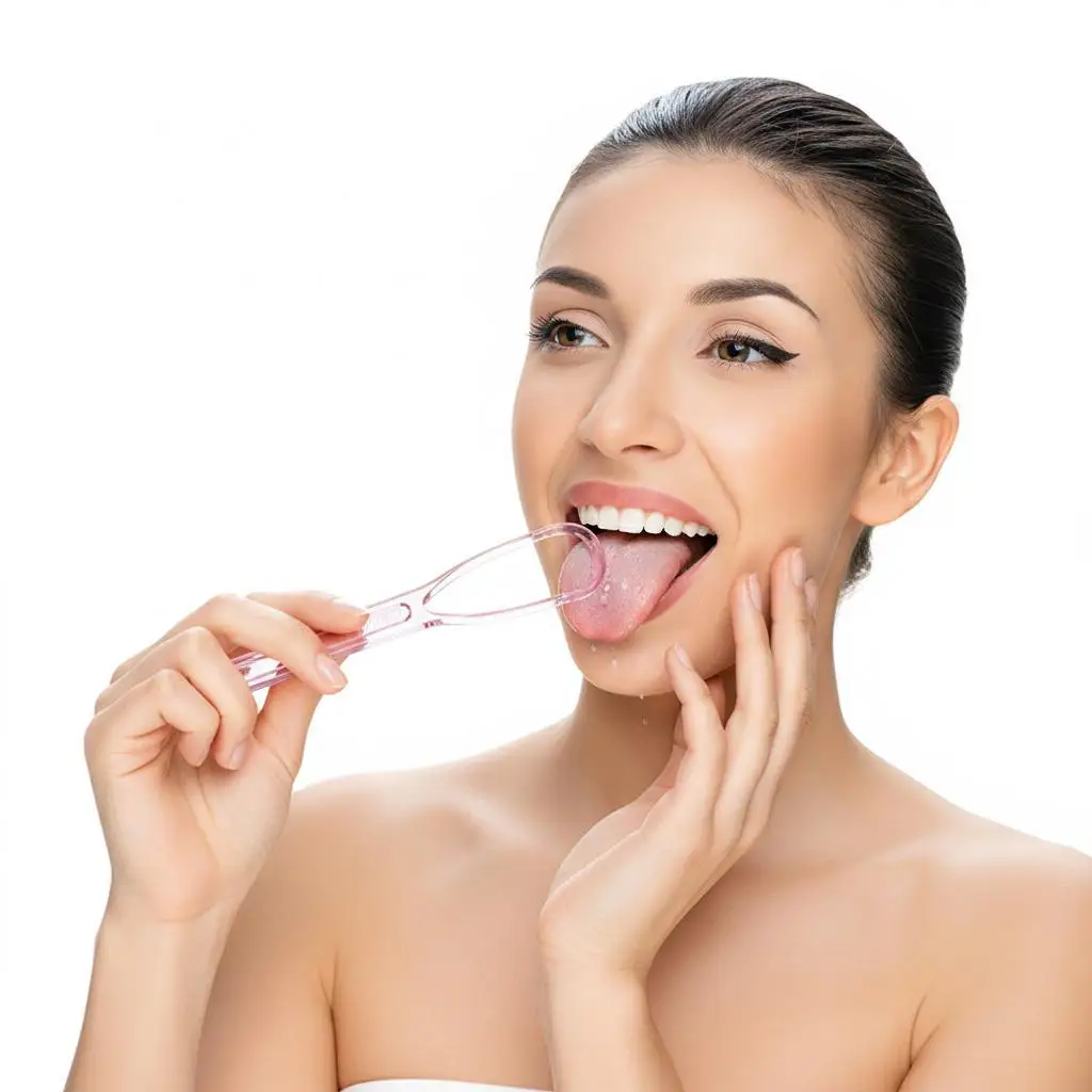 Raspador limpiador de lengua, mango ergonómico de calidad alimentaria, antideslizante, higiene bucal, eliminador de mal aliento, limpieza de placa de bacterias, 1 Uds.