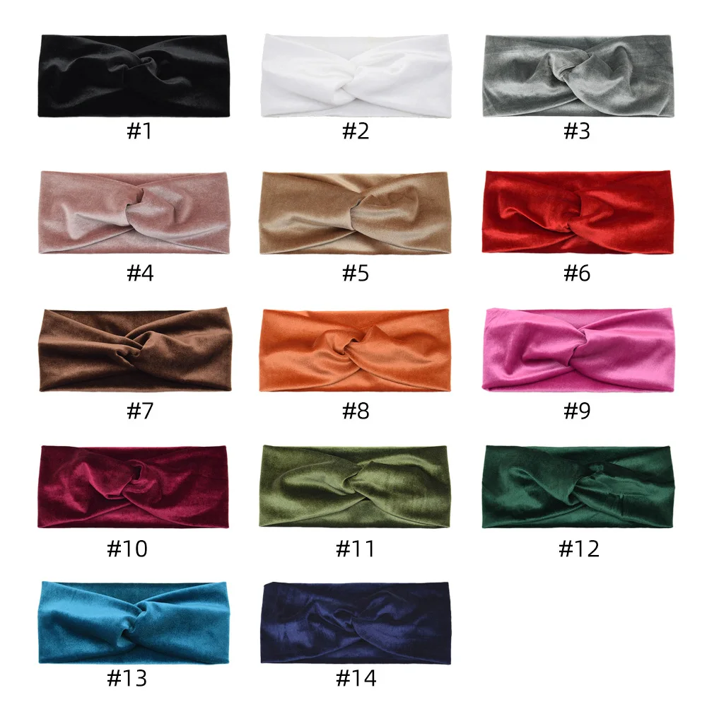 European and American style Golden Velvet Cross Headband For Women Wide Hairbands Yoga Wash Face Headwrap Lady Hair Accessories