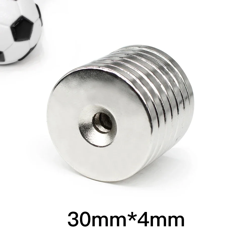 1-20PCS 30x4-5mm Round Rare Earth Neodymium Magnet 30*4 mm Hole 5mm 30x4 Disc Countersunk Strong Magnet 30x4-5mm 30*4-5