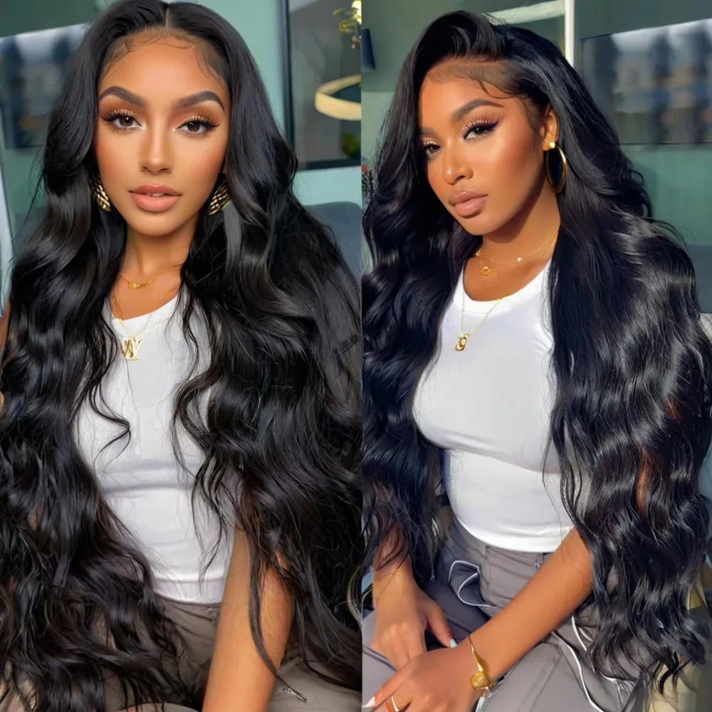 Natural Color Body Wave 42 44 Inch Lace Front Wig 13x4 13x6 HD Transparent Lace Frontal Wig Pre Plucked With Baby Hair Pre Cut Lace For Women