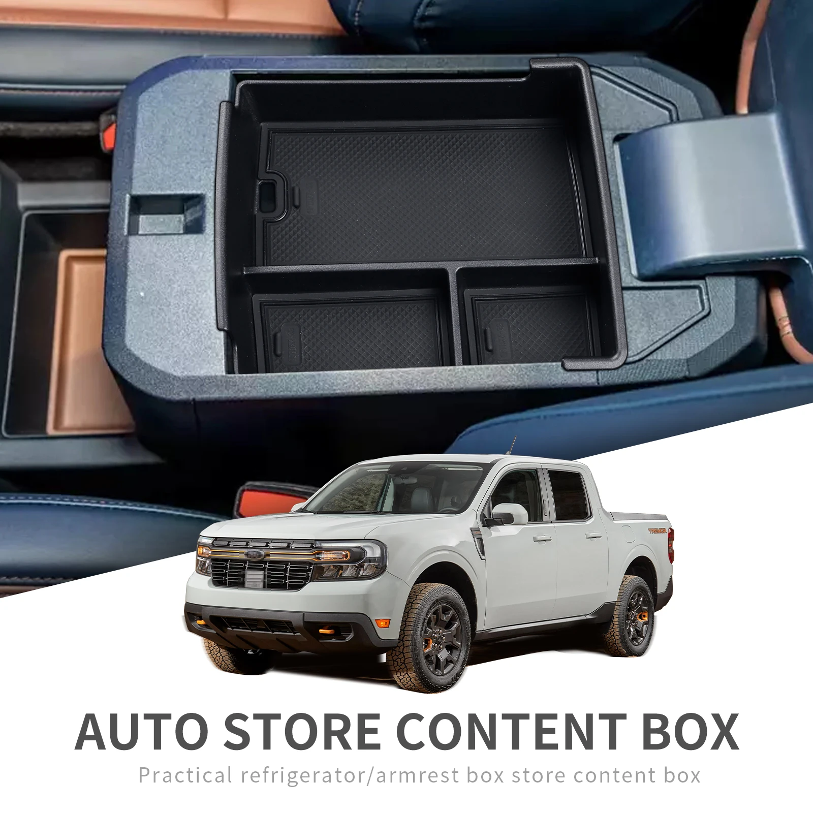 for Ford Maverick 2022+ Car Armrest Storage Box Center Console Organizer Tray Central Tidying Interior Accessories