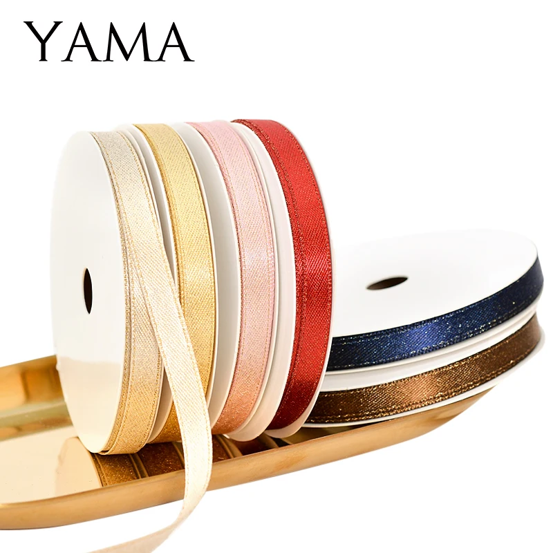 YAMA-Rose Gold Satin Ribbon Roll, Wedding Decoration, Handmade Flowers, Crafts Gifts, Party, 3mm, 1, 8 